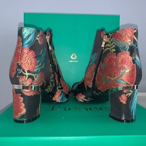 J. Renee- Multi Color Embroidered Ankle Boots